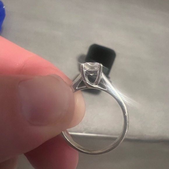 Lady’s 14 Karat White Gold Ideal Cut Solitaire Diamond Engagement Ring - Picture 7 of 8